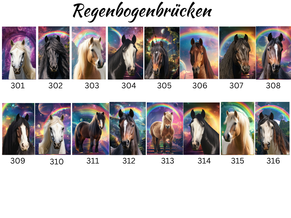 Digital - Personalisiert - Pferde Regenbogenbrücke