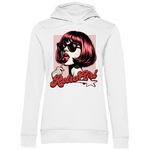 Damen Premium Bio Hoodie mit Retro Girl-Design, erhältlich in vielen ausgesuchten Farben, aus nachhaltiger Baumwolle, bequem und stilvoll – Delamira.