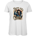 Damen Premium Bio T-Shirt mit 'Let's Go Girls'-Design, erhältlich in vielen ausgesuchten Farben, aus nachhaltiger Baumwolle, bequem und stilvoll – Delamira.