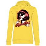 Damen Premium Bio Hoodie mit Retro Girl-Design, erhältlich in vielen ausgesuchten Farben, aus nachhaltiger Baumwolle, bequem und stilvoll – Delamira.