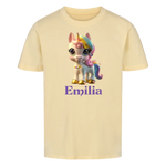 Personalisiertes Kinder Premium Bio T-Shirt Einhorn Emilia - delamira