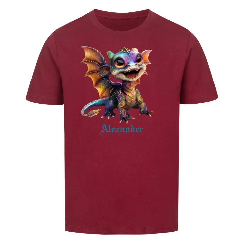 Personalisiertes Kinder Premium Bio T-Shirt Drache Alexander - delamira