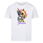 Personalisiertes Kinder Premium Bio T-Shirt Einhorn Jasmin - delamira