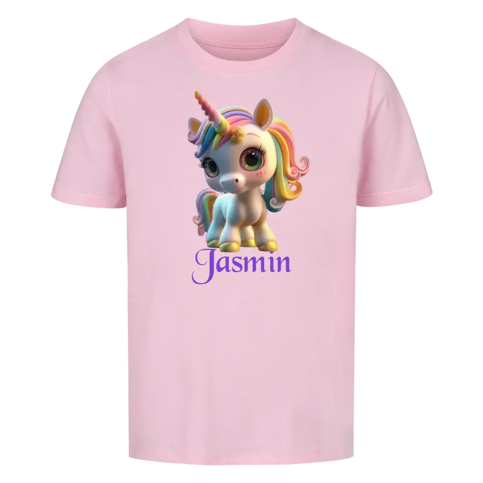 Personalisiertes Kinder Premium Bio T-Shirt Einhorn Jasmin - delamira