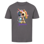 Personalisiertes Kinder Premium Bio T-Shirt Einhorn Jasmin - delamira