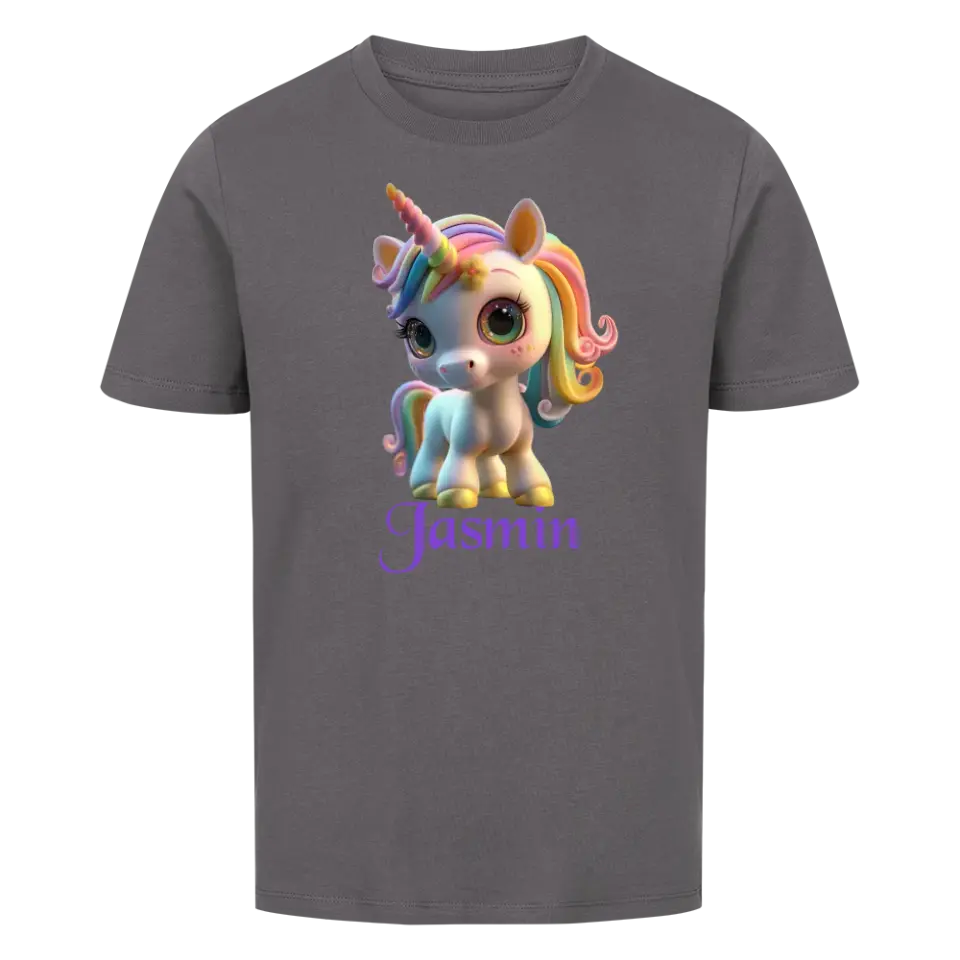 Personalisiertes Kinder Premium Bio T-Shirt Einhorn Jasmin - delamira