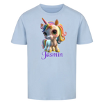 Personalisiertes Kinder Premium Bio T-Shirt Einhorn Jasmin - delamira