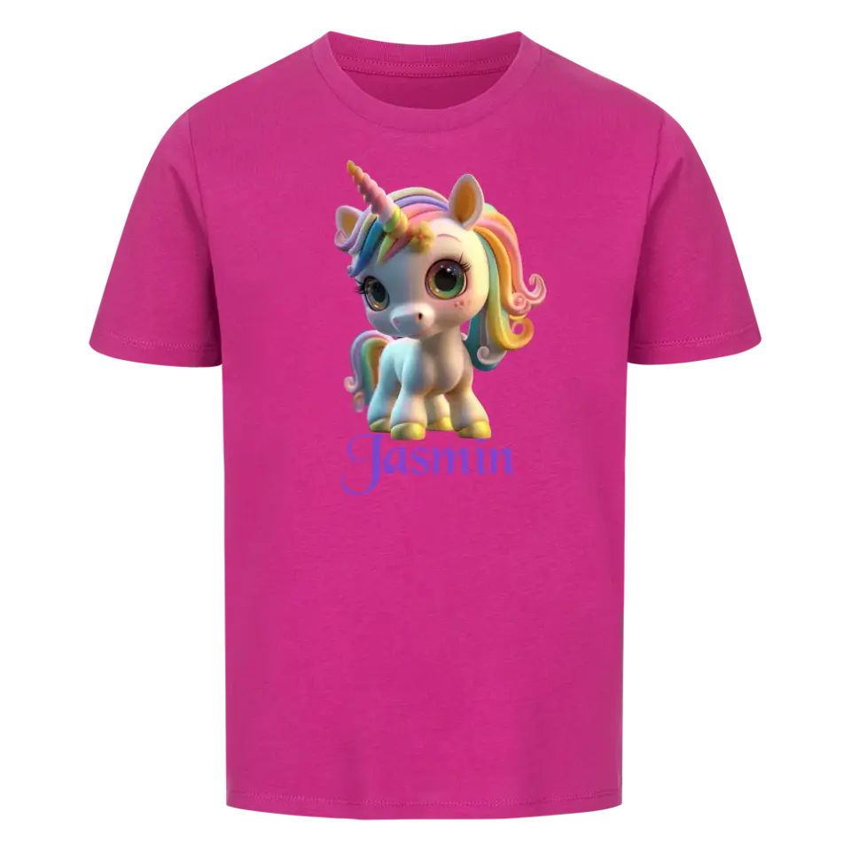 Personalisiertes Kinder Premium Bio T-Shirt Einhorn Jasmin - delamira