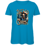 Damen Premium Bio T-Shirt mit 'Let's Go Girls'-Design, erhältlich in vielen ausgesuchten Farben, aus nachhaltiger Baumwolle, bequem und stilvoll – Delamira.