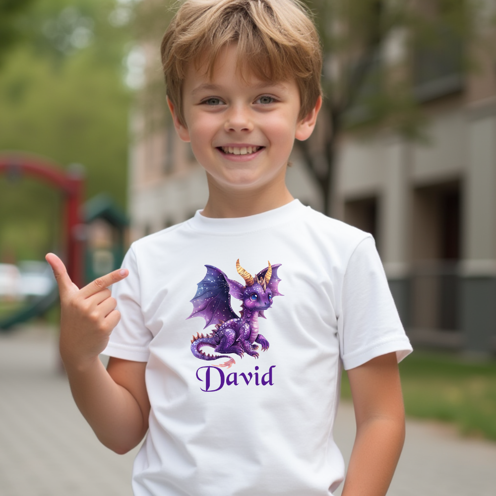 Personalized Kids Premium Organic T-Shirt Dragon David