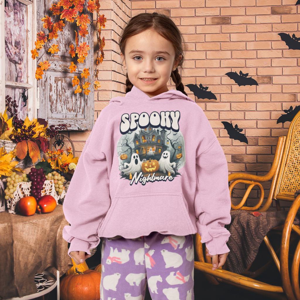 Kinder Premium Bio Hoodie Halloween Spooky Nr. 1 Printegy